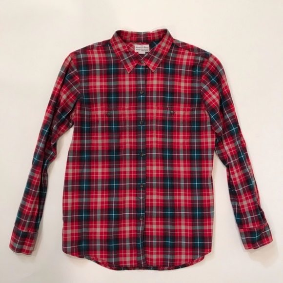 Madewell Red Plaid Hollyberry Button Down Shirt - Picture 5 of 6